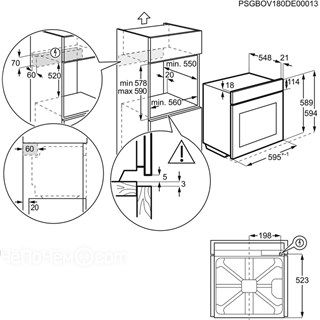 Электрический духовой шкаф electrolux oeh5e40x